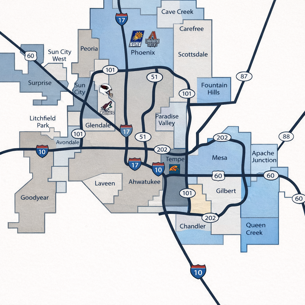 Phoenix Metro service area map